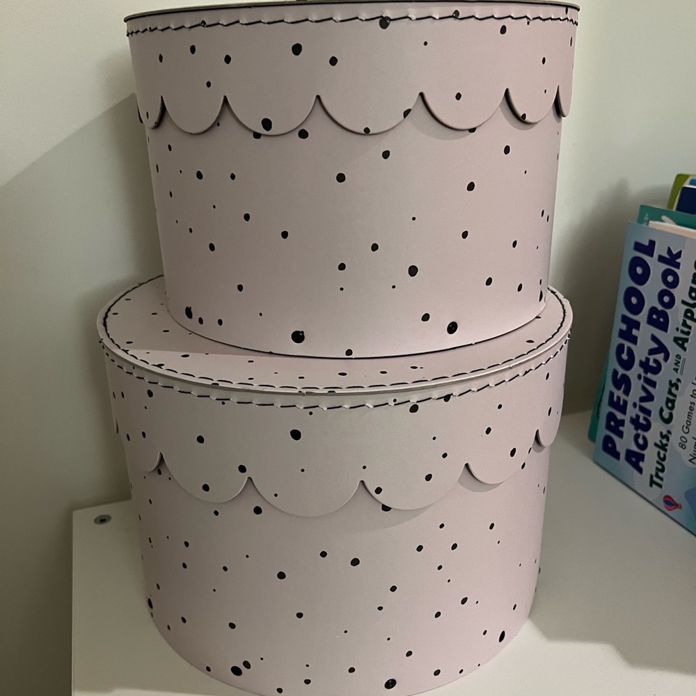 H&M white Polka Dot Storage Boxes 2